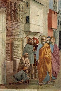 Masaccio Painting - St Peter Healing the Sick with His Shadow Christian Quattrocento Renaissance Masaccio